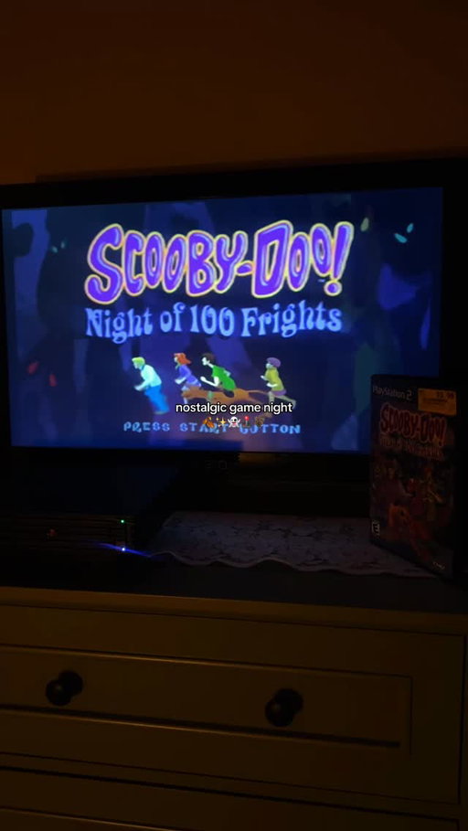 nostalgic game night 👻✨🦇🕹️🍂
•
recently found a tv for my guest room and knew i had to set up my ps2 for a cozy game night. the scooby-doo night of 100 frights will forever my favorite game. 
•
•
•
•
@Scooby–Doo @PlayStation 
#cozygamingsetup #2000snostalgia #scoobydoogame #cozyhalloween #spookyaesthetic scooby doo night of 100 frights