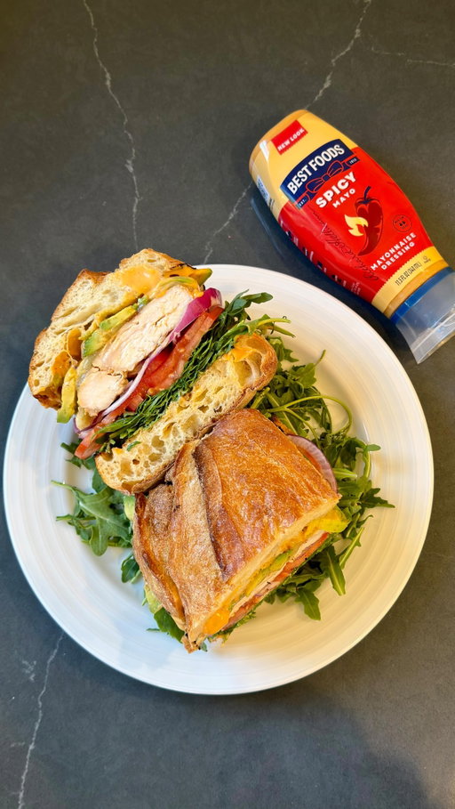 Making the perfect chicken sandwich with @bestfoodsmayonnaise @hellmannsmayonnaise . Use Best Foods Spicy Mayo to add bold flavor to your next meal! #BestFoodsPartner