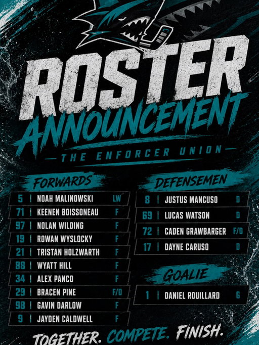 This is the new era of the Enforcers union. ⚫️🩵⚪️

The Unit is officially locked in for 2026. #enforcers #lug #sharks