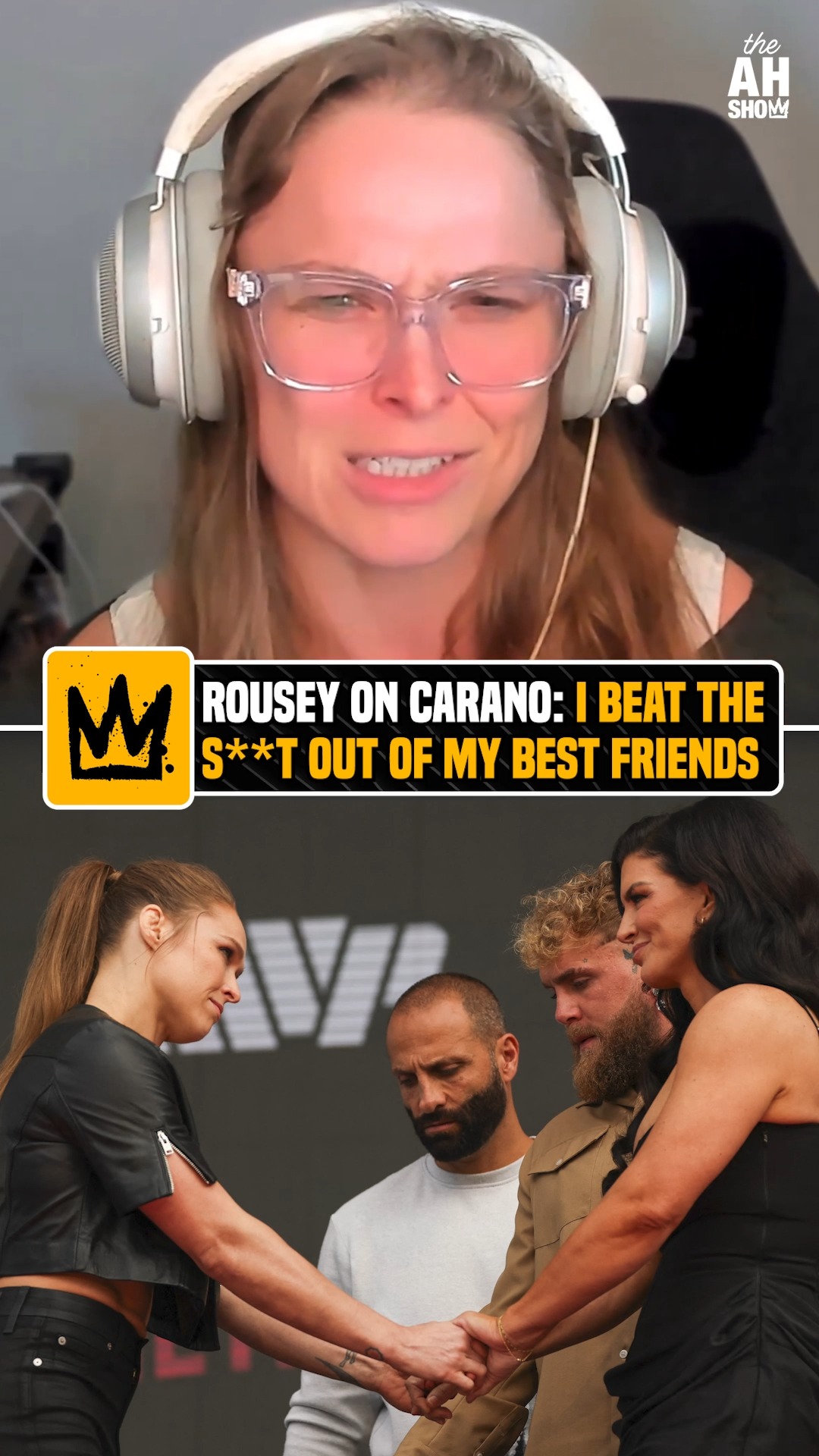 Ronda Rousey made it clear, she has NO PROBLEM fighting her friend Gina Carano 🤝➡️👊 #HelwaniShow #RouseyCarano