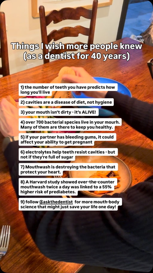 For more mouth-body science, follow + comment NEWSLETTER to join 165,000 others who get it for free every week. -Dr. B