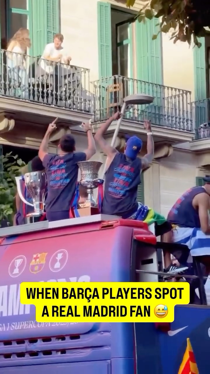 A Real Madrid fan in Barcelona 😅