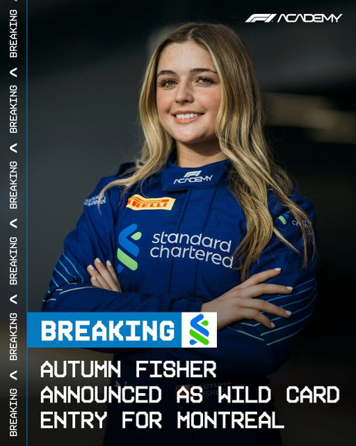 BREAKING: Autumn Fisher has been selected as the Wild Card for Round 2 in Montreal, supported by @stanchart. 

The Canadian will make her #F1ACADEMY debut at Circuit Gilles-Villeneuve in the #77 car, operated by @hitechgp 🇨🇦

#CanadianGP