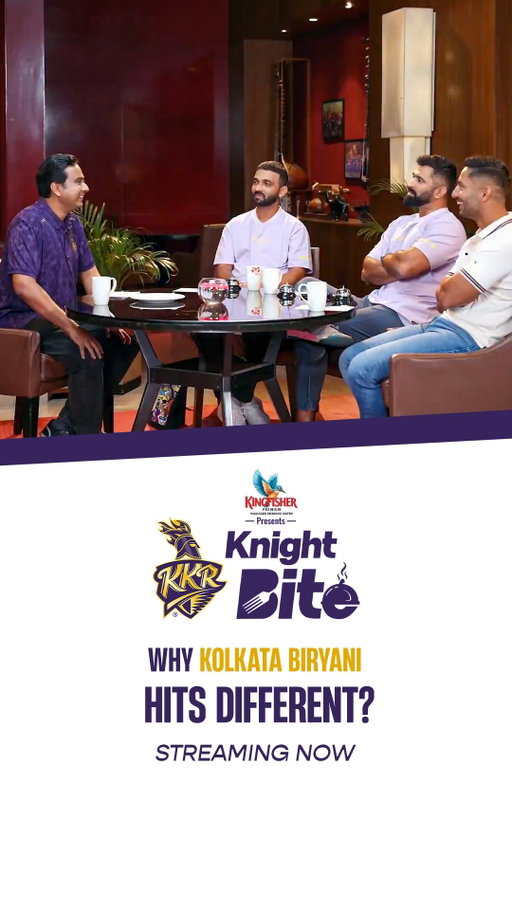 The ultimate Kolkata biryani formation ⚽

All episodes of Knight Bite, presented by Kingfisher Premium Packaged Drinking Water, are LIVE on our YouTube channel & Knight Club app 📲

[Ami KKR, Ajinkya Rahane, Abhishek Nayar, Rahul Tripathi, TATA IPL 2026]