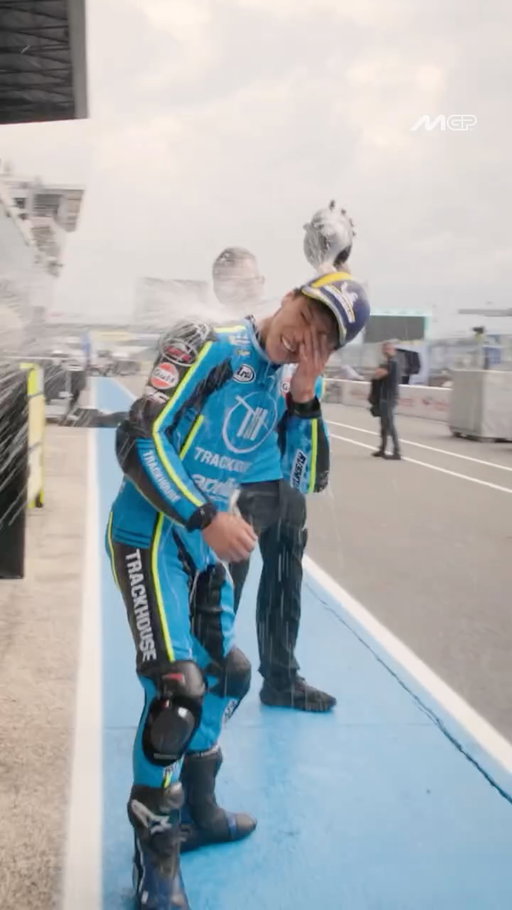 POV: You try to escape from a sparkling shower and it goes wrong 😬

#FrenchGP🇫🇷 #MotoGP