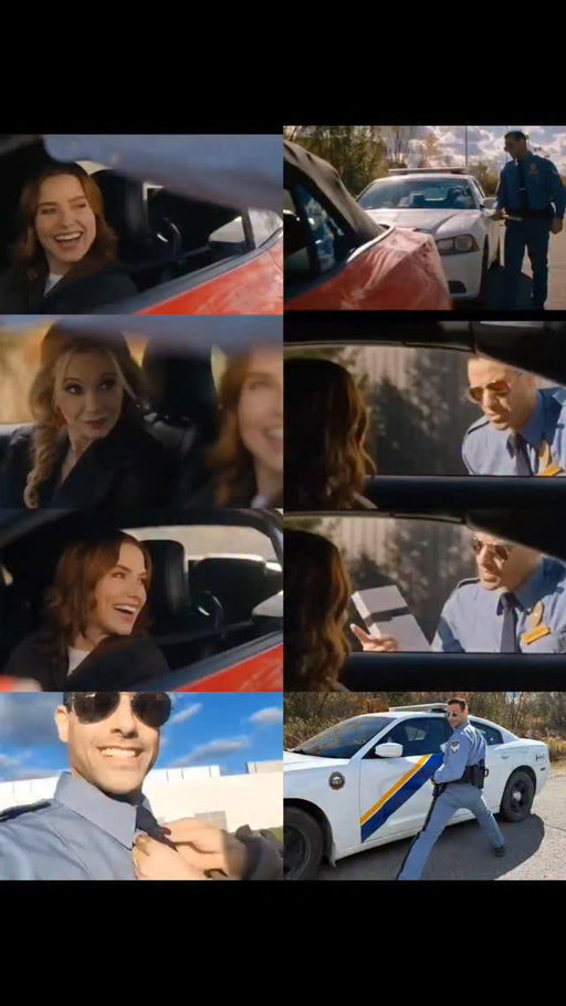Officer Dinkleman reporting for duty on #BroadTrip 🚔

Had an absolute blast shooting this one… but let me tell you, I practically had to do the splits to get low enough beside the Mustang window for the shot they wanted 😂 

I had a whole thing planned for this scene until they told me the car was super low and the shot they wanted through the passenger window meant a crotch shot if i didn't get lower....splits it is because sitting on apple boxes are for apples lol

Big shoutout to my fav @alicheshh for being on standby if my wardrobe gave out.

Won’t spoil what happens… but let’s just say Officer Dinkleman was not impressed with #laurenholly and #sophiabush driving or exuses 😝

Did you know the original script had me as Officer Snezek instead of Dinkleman 

Big thanks to @smythcasting for bringing me out to play in this one 🫶

Thanks for the first spot @abouacting

@lmeus

Enjoy Broad Trip on @therokuchannel

#throwbacktuesday❤️ #actorslife🎬