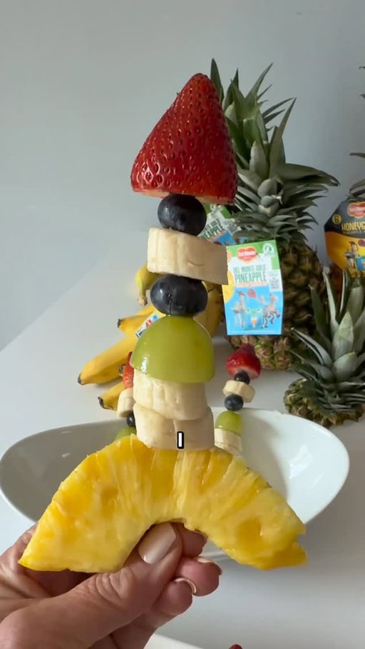 #ad
There’s something about simple snacks that just brings you back 🤍 We made these Toy Story fruit rockets with Fresh Del Monte Gold® and HoneyGlow® Pineapples and Bananas, it turned into one of those moments you'll remember.

Toy Story Fruit Rockets 🚀

Ingredients:
Fresh Del Monte® pineapple rings (cut into thick half moons), strawberries, grapes, blueberries, Fresh Del Monte® bananas, wooden skewers

Instructions:
Start with 2 grapes, then 2 banana slices. Add a pineapple half moon (standing upright, not flat), a blueberry, then another pineapple slice slightly offset. Top with a strawberry for the rocket tip.

See Disney and Pixar’s #ToyStory5 in theaters June 19!

✨ Enter for a chance to WIN a family trip to Barcelona to celebrate the release of Disney & Pixar’s “Toy Story 5”!

T&C: NO PURCHASE NECESSARY. Open to legal residents of 50 U.S./D.C. & Canada, 18+ or age of majority. 5/1/26–7/31/26. Win a trip for four to Barcelona (ARV: $12,810 USD). Odds depend on entries. Skill-testing question required for Canada. Void where prohibited.Rules: freshdelmontefun.com. Sponsor: Del Monte Fresh Produce N.A., Inc.