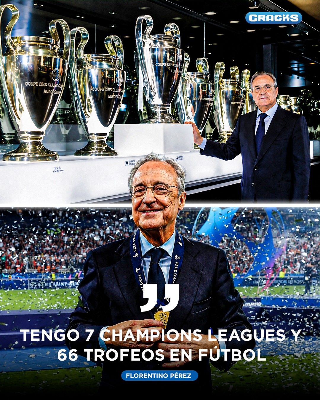 FLORENTINO RESPONDE A LAS CRÍTICAS 🚨🗣️

💬 “Comparto la frustración, porque este año no hemos podido ganar nada…”

👔 Pero Florentino Pérez también recordó su legado al frente:

🏆 “Tengo 7 Champions Leagues y 66 trofeos en fútbol y baloncesto como presidente del Real Madrid.”