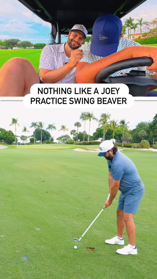 wasted it on his practice swing