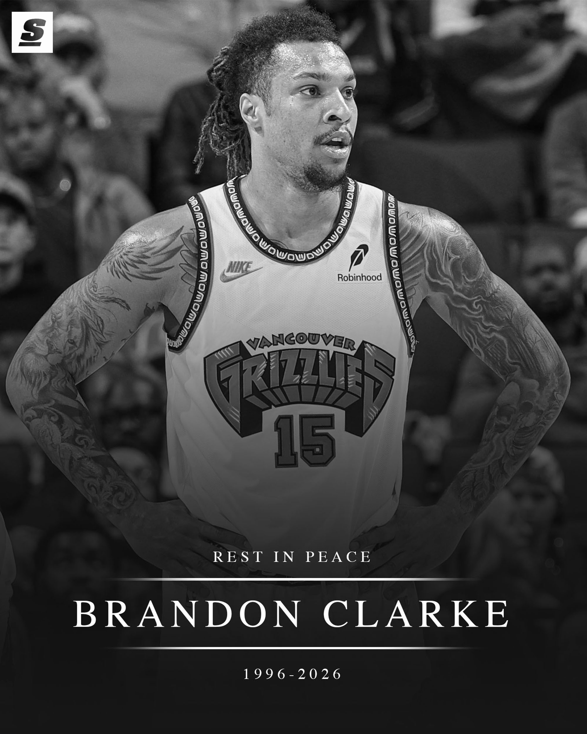 Grizzlies' Brandon Clarke has passed away at 29 years old, the team announced. R.I.P.