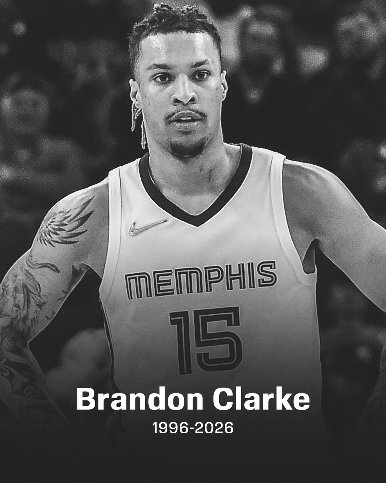 Brandon Clarke, a veteran forward for the Memphis Grizzlies, has died, the team announced Tuesday.

He was 29 years old.