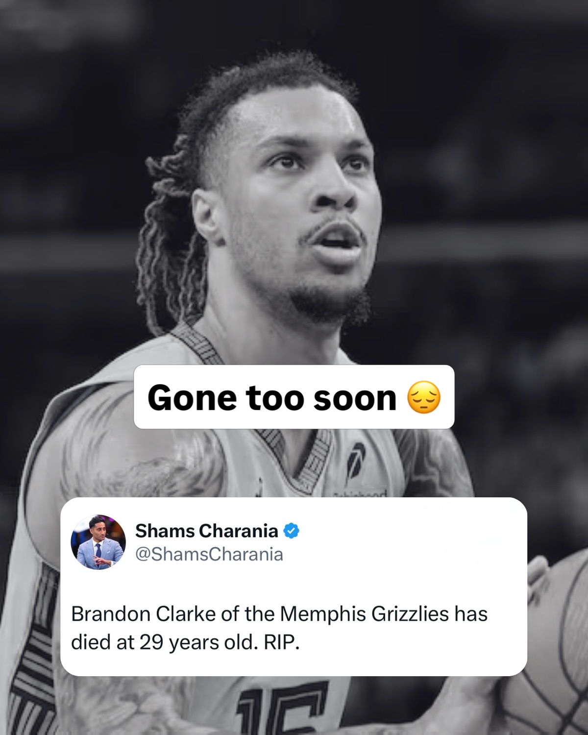RIP Brandon Clarke 🙏 

Praying for his family right now