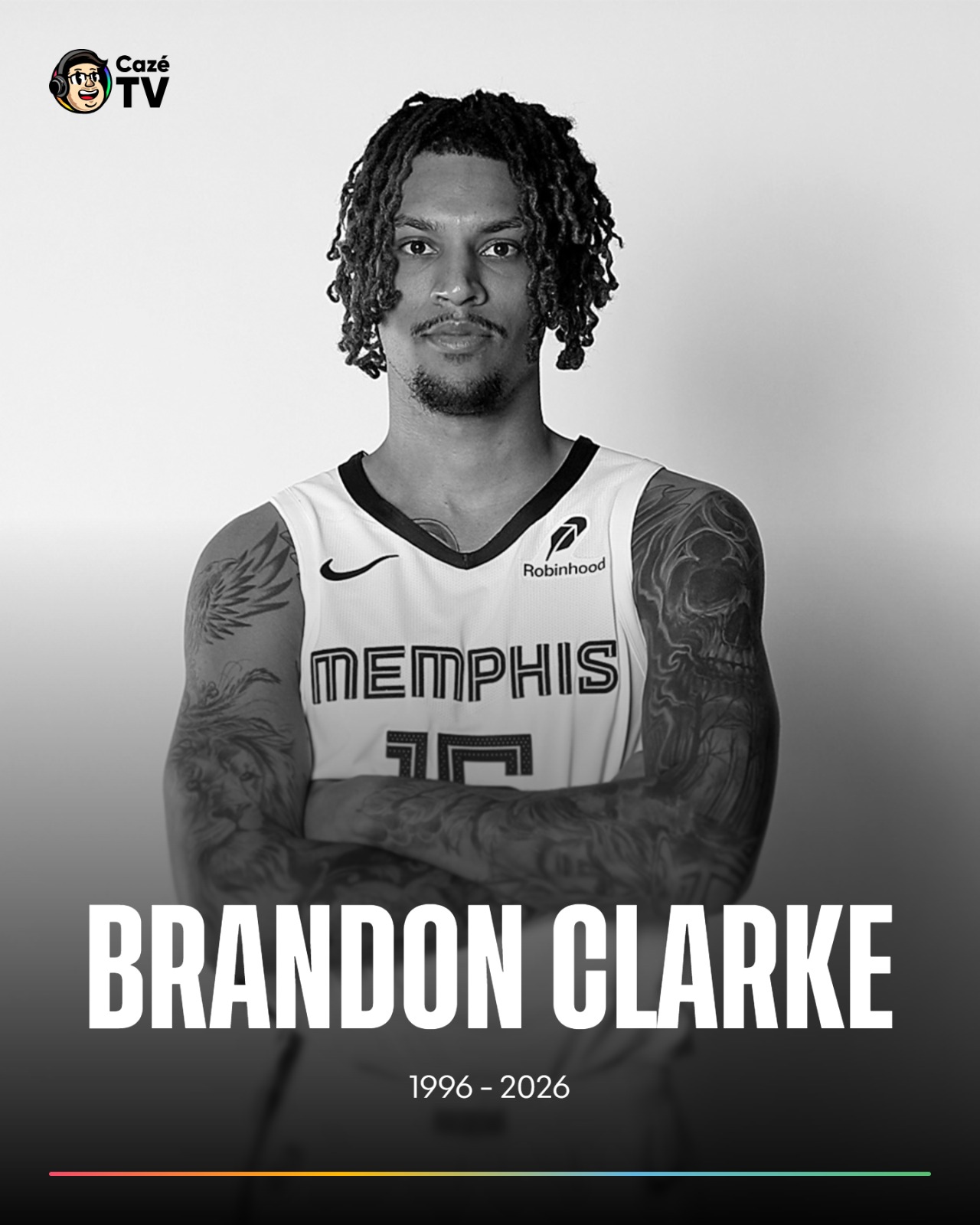 O jogador da NBA Brandon Clarke, do Memphis Grizzlies, morreu aos 29 anos. A informação foi confirmada pelo clube, que publicou uma nota de pesar. 

"Estamos devastados com a trágica perda de Brandon Clarke. Brandon era um companheiro fora de série e ainda melhor como pessoa, cujo impacto na organização e na comunidade de Memphis jamais será esquecido. Expressamos nossas condolências à família e seus entes queridos neste momento difícil."

📷: Justin Ford/Getty Images

#CoberturaCazéTV #NBA #Basquete #cztv10 #cztv18