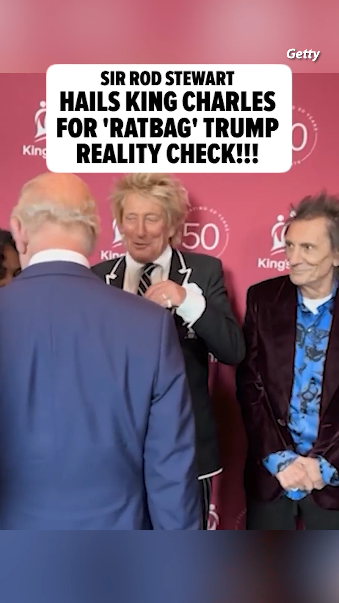 Sir Rod Stewart didn't hold back on the red carpet while greeting King Charles and Queen Camilla after their recent U.S. trip to see President Donald Trump!

FULL STORY AT THE LINK IN BIO. 

🎥: Getty