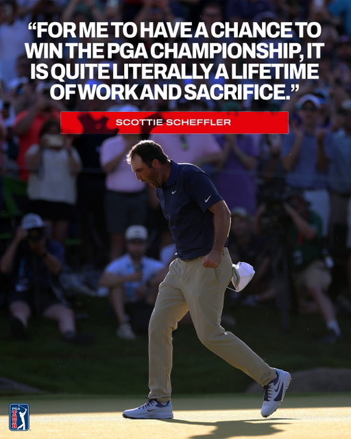 Scottie Scheffler doesn’t take his place on the Wanamaker Trophy lightly.
The 2025 champions reflects on what his third major championship victory means.