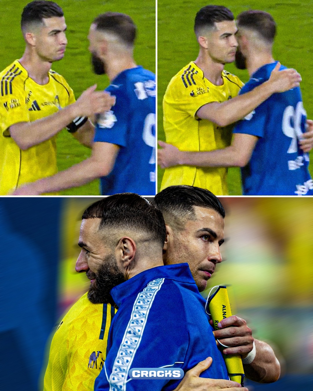 🥹 CRISTIANO Y BENZEMA,

🤝 Tras ver a Karim Benzema salir sustituido en el partido decisivo de la liga saudí, Cristiano Ronaldo fue directo a abrazarlo

🔥 Hubo rivalidad y polémica esta temporada… pero el respeto entre ambos sigue intacto