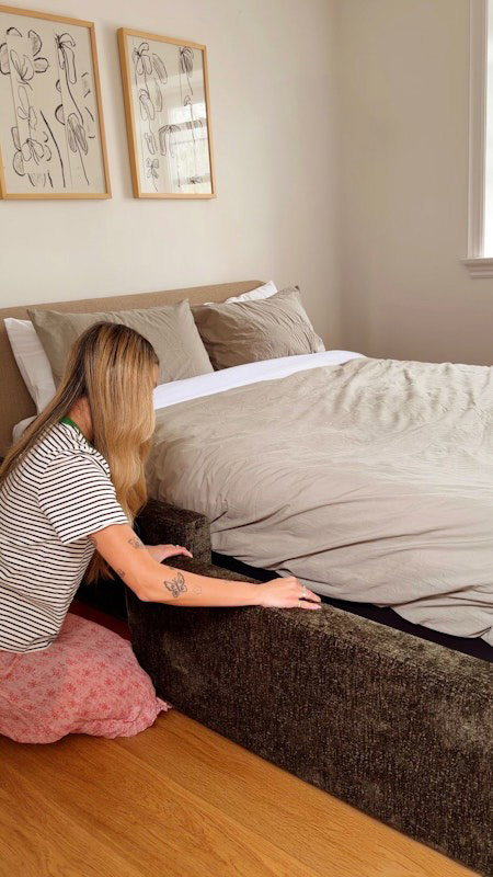 With 136 possible configurations, my Ara Bed with hidden storage can fit my look while keeping extra bedding, clothes, and clutter tucked out of sight.