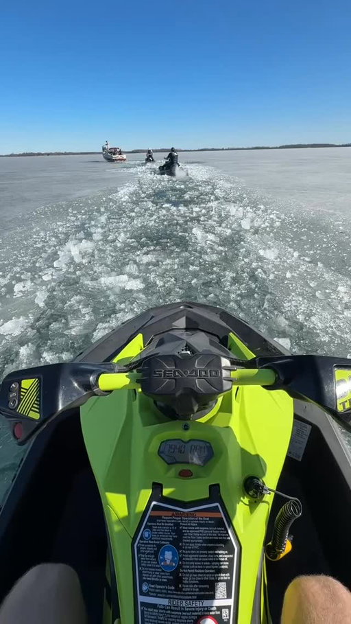 First ones on the lake! 😂