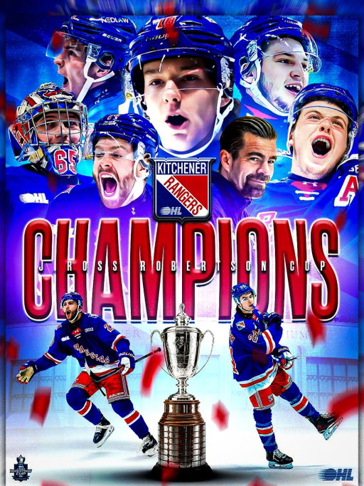 FOR THE 5TH TIME IN OHL HISTORY🏆

The @OHLRangers claim the J. Ross Robertson Cup as #OHL Champions with a 4-0 series sweep!

#OHLChampionship | @CHLHockey