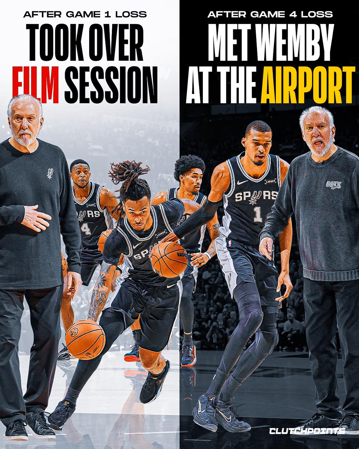 Even in retirement, Gregg Popovich is still finding ways to impact the Spurs.

After San Antonio lost Game 1 at home, Pop reportedly stepped in and personally took over the team’s film session before the Spurs bounced back in the series.

Then after the emotional Game 4 loss in Minnesota, where Victor Wembanyama was ejected after an altercation with Naz Reid, Pop reportedly went straight to the airport to meet with Wemby before the team flew back to San Antonio.

Game 5 looked like a team that got the message.

The Spurs came out focused from the opening tip, never trailed, and took control behind Wembanyama’s monster night:

🔹 27 PTS
🔹 17 REB
🔹 3 BLK

Stephon Castle, De’Aaron Fox, and Keldon Johnson all stepped up too as San Antonio moved one win away from the Western Conference Finals.

Retired or not, Pop’s presence is still all over this team.