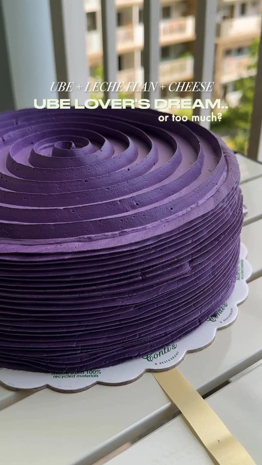 Is this an Ube lover's dream or too much? 💜

@contis_ph Ube Custard Cake, Php 1175

#ubecake #filipinofood #foodreviews