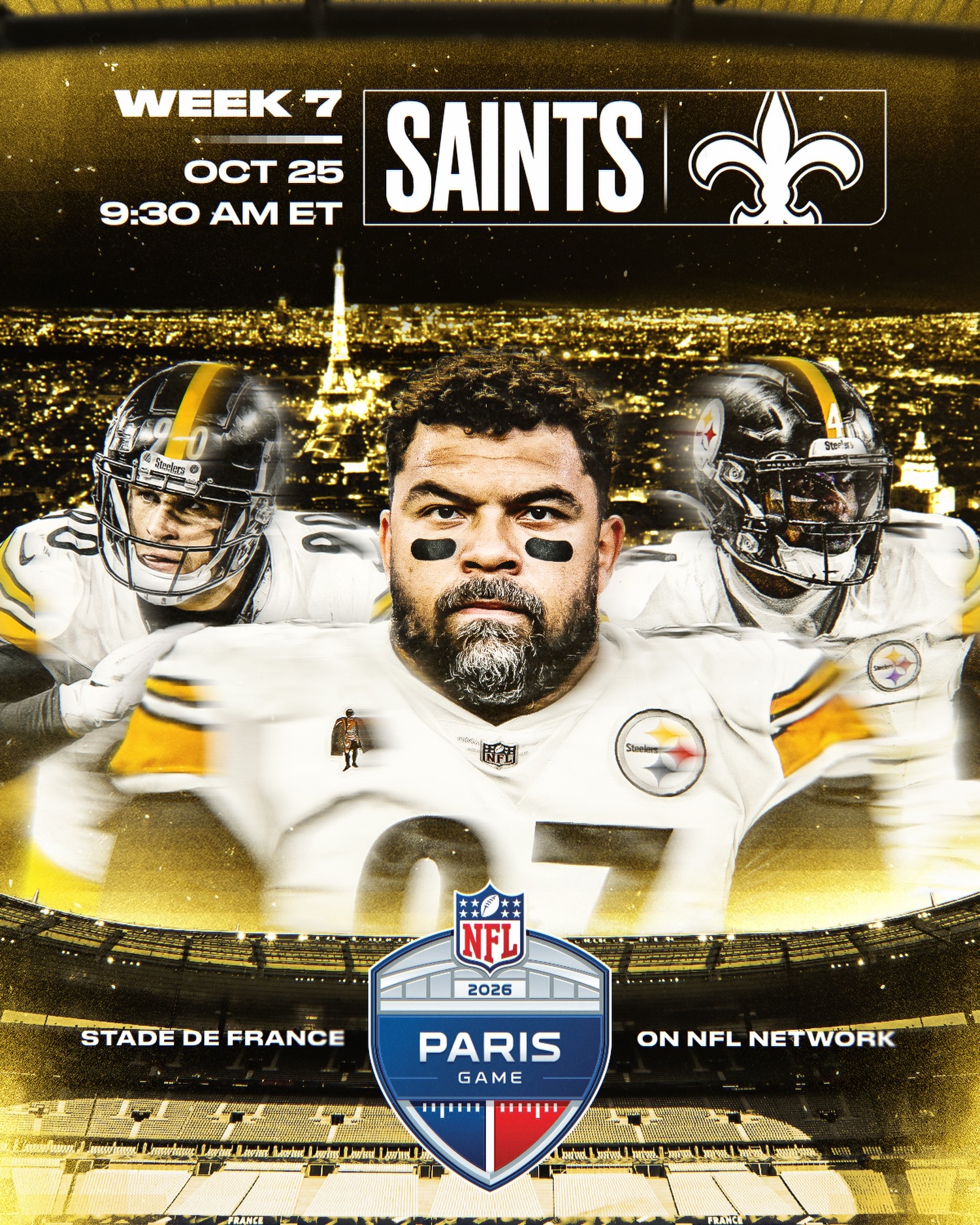 Pittsburgh ➡️ Paris

We’re taking on the Saints in the @nfl’s first-ever Paris Game!

📺: Schedule release coverage 5/14 at 8 PM ET on NFLN