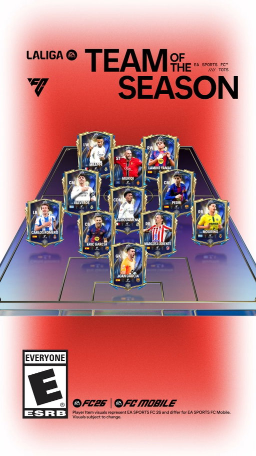 Where moments become magic. Voted by you, the @LaLiga EA SPORTS Team of the Season arrives Thursday in @EASFCMobile and Friday in #FC26.

#TOTS