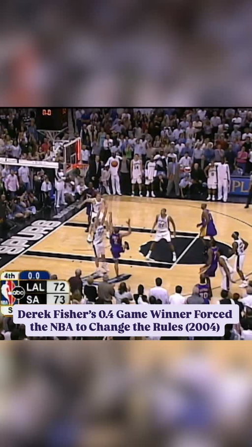 On May 13, 2004, @dereklfisher delivered one of the coldest moments in NBA playoff history with the legendary “0.4” game-winner against the defending champion San Antonio Spurs. The final seconds of Game 5 were pure chaos. First, Kobe Bryant hit a clutch jumper to put the Lakers ahead. Then with only 0.4 seconds left, Tim Duncan answered with an impossible fading shot over Shaquille O’Neal that looked like it had just won San Antonio the game. Gary Payton quickly inbounded the ball to Fisher, who caught, turned, and fired all in one motion before the buzzer. The ball left his fingertips with just 0.1 seconds remaining and splashed through the net, instantly creating one of the most iconic playoff shots basketball has ever seen.

That shot didn’t just steal a win, it changed NBA history forever. Fisher’s miracle buzzer-beater was so unbelievable that the league later created the famous “0.4 rule,” stating that 0.3 seconds or less is only enough time for a tip-in or alley-oop. Even Shaquille O’Neal summed it up perfectly afterward saying, “One lucky shot deserves another.”
.
.
#lakers #spurs #kobebryant #derekfisher #timduncan