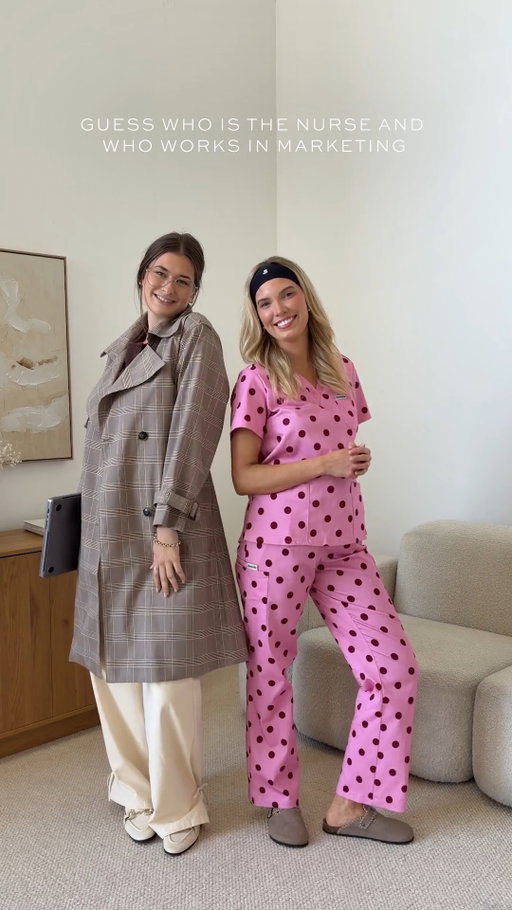 Two best friends. One's in the operating theatre, one's in the P&P office 🩺👗 Meet Chiara and Miki. 

✨ Remember to enter out Nurses Day Giveaway in our pinned post.