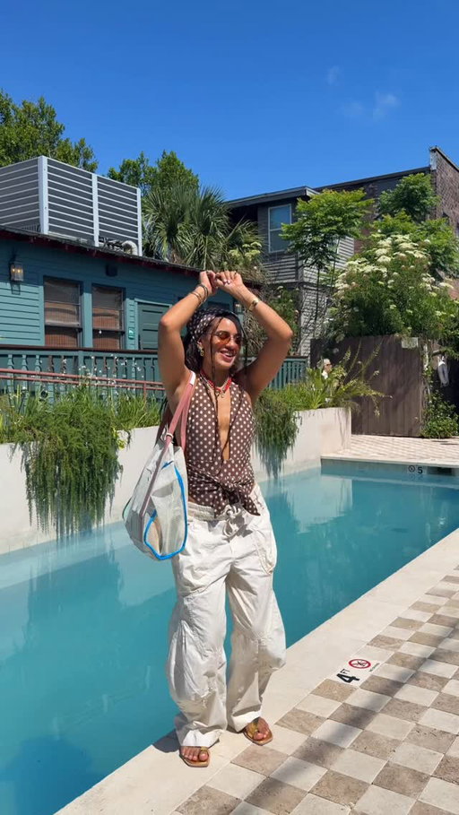 Breaking news: I’m on a plane again🤭

NOLA bound with my @kurtgeiger fam to celebrate their Kurt’s Cabana collection☀️

Travel outfit: @coolwaybrand jacket and kicks, @freepeople pants, @miumiu sunnies via @sunglasshut, @away luggage 

NOLA outfit: @montce_swim bathing suit + headband, @francosarto sandals, @kurtgeiger tote, @baublebar necklace 

Video inspo: @mandytshoa_ 

#transitionvideo #trending #traveltransition #travelvideo