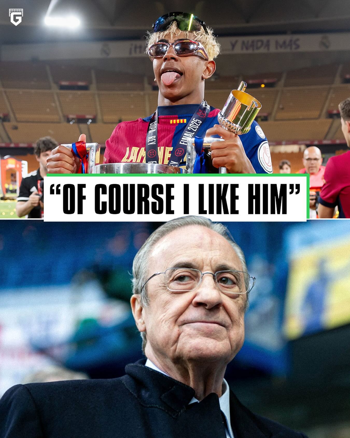 🚨 Florentino Perez: “If I like Lamine Yamal? Of course I like him!”, told El Chiringuito.

“Signing him? (Laughs). Relationship with Barcelona is completely broken”.