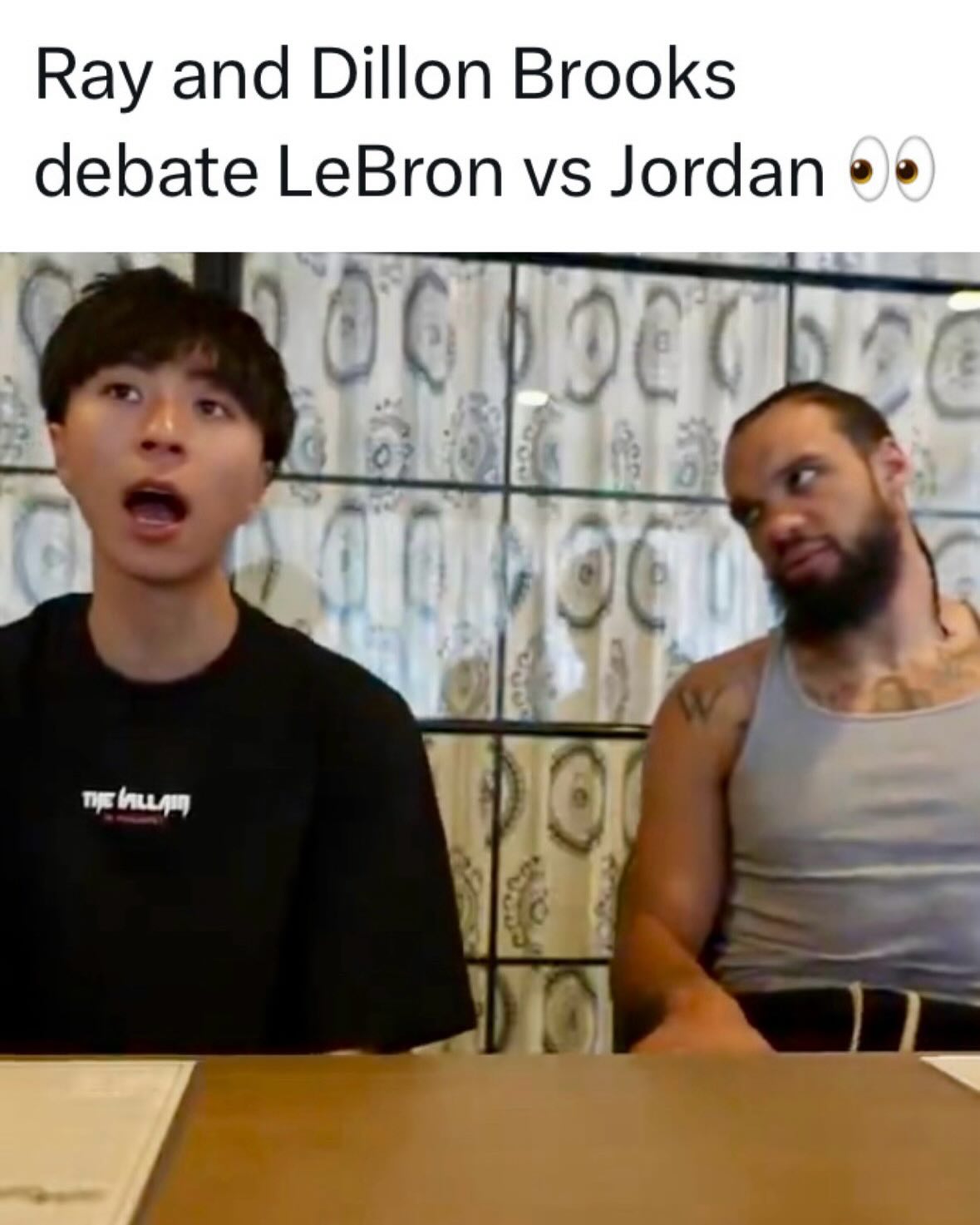 Had a feeling who Dillon Brooks was gonna go with 💀 @dillonbrooks24 (via @rayasianboy_)