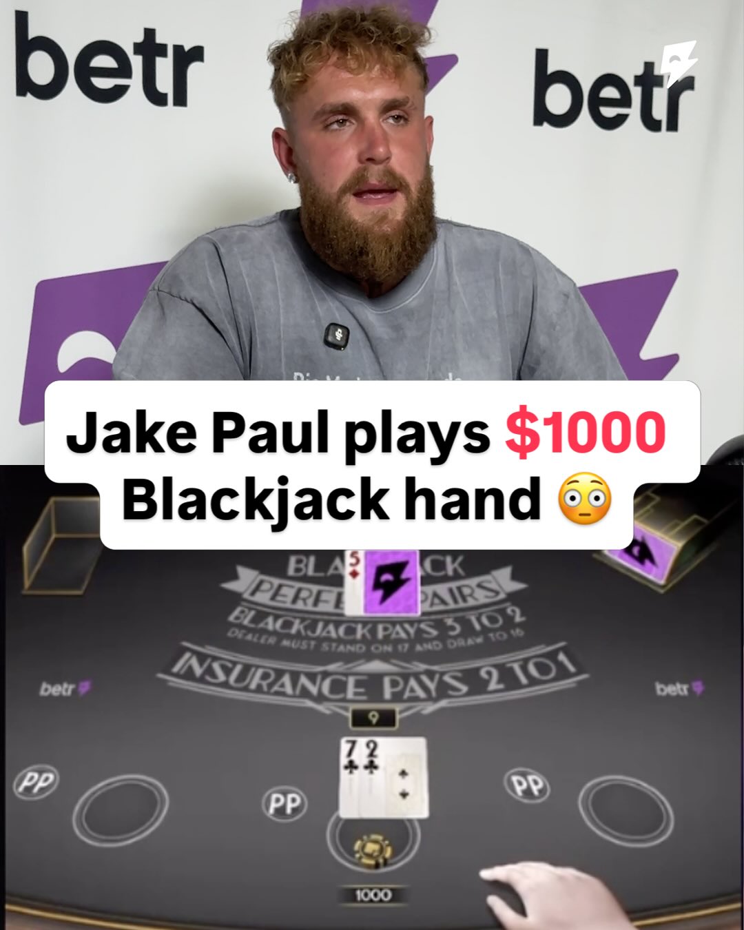 Jake Paul sweating out $1,000 hand on Blackjack for a giveaway is insane😭

LIVE NOW: kick.com/jakepaul