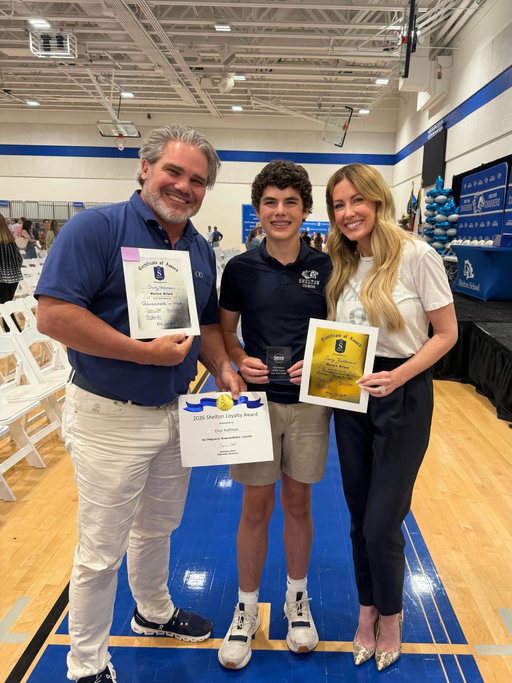 Beaming is an understatement 💙
Today was Cruz’s 8th grade awards assembly.  He was named an Adele Wolf Award Finalist — the highest honor for 8th grade — recognizing diligence, responsibility, and loyalty. He also took home an award that made me cry: “Gentleman and a Scholar – Kind to All”, created by his peers.
Grades are great. But being the kid your classmates call kind to all? That’s the win. 
We love you, Cruz. Keep being you. The world needs more of it.