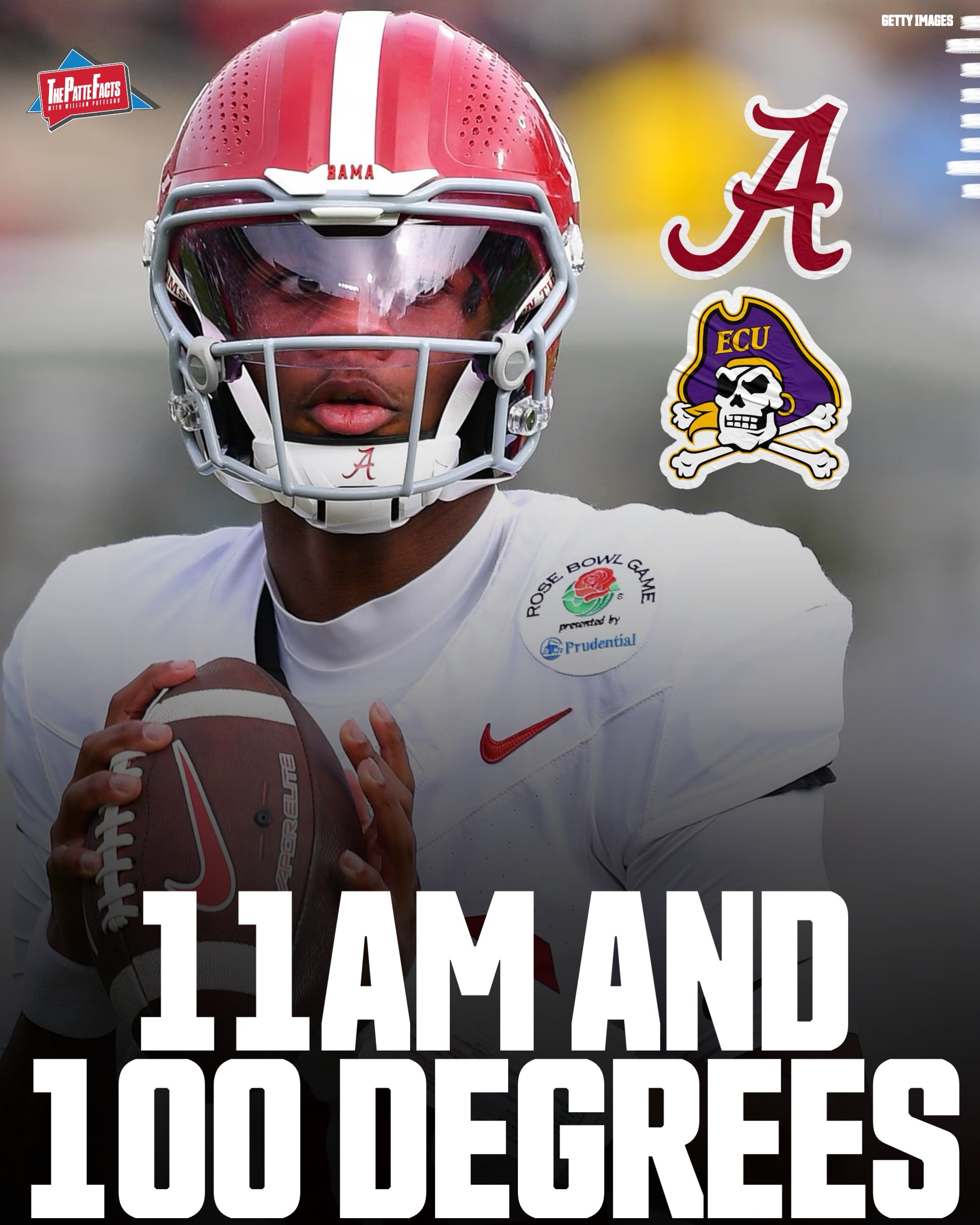 Alabama Football fans are ALREADY bracing for the heat that comes with an 11AM local time kickoff 😂

Alabama will host East Carolina in week one of the 2026 season at 11 AM CT (local time) on September 5 on ABC, per ESPN’s early season schedule release that was unveiled on Tuesday.

While everyone is tapping their foot to get back into the football season, some fans are already bracing for what a no one kickoff slot in September means for the common fan.

“The top picture on this graphic is exactly how the game is gonna look in Bryant Denny when you’re 9 miller lites deep and it’s a 106 degree heat factor,” posted an Alabama fan online.

College Football, and football in general for that matter, brings out a broad range of weather conditions, but early in the season: it usually means you are in for a long day.

Especially if you are boozing.

Do you like the summer weather CFB games?🤔

Photo attribution on slides.

#collegefootball #cfb #cfb26 #cfb25
