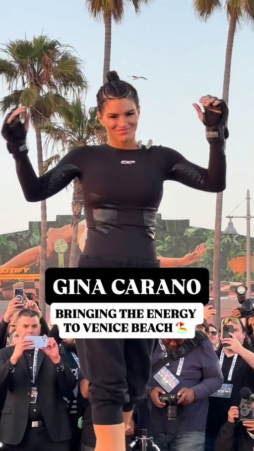 All energy from @ginajcarano at Venice Beach! 

MVP MMA Open Workouts are going down NOW | Live on MVP & Netflix YouTube | Venice Beach, CA📍🌴

——— 
Saturday, May 16th
LIVE only on Netflix
Intuit Dome - Los Angeles, CA
#RouseyCarano #NgannouLins #DiazPerry