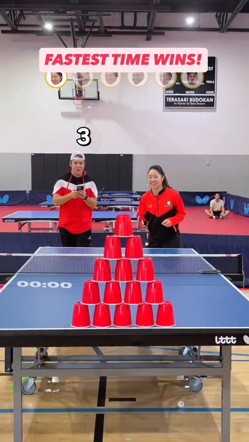 Fastest time wins! 🏓 #tabletennis #pingpong