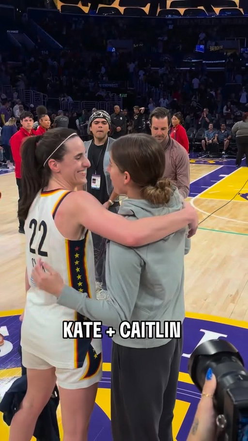A bond never broken 🧡

Former @IowaWBB teammates Caitlin Clark & Kate Martin shared a moment after their game! 

#WNBASeason30