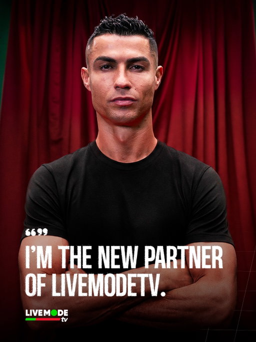 We’re proud to announce that Cristiano Ronaldo is the newest partner of LiveModeTV.

Together, we’re bringing live football to YouTube in a new way, with fans at the center of everything.

Follow @livemodetv.pt and subscribe to youtube.com/@ LiveModeTV_PT to find out more.