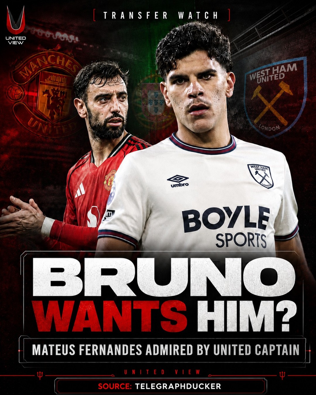 Bruno Fernandes is reportedly a keen admirer of Mateus Fernandes 👀🇵🇹

A young Portuguese midfielder, Premier League experience, and a profile that could suit United’s long-term rebuild.

Would Mateus Fernandes be a smart move for Manchester United — or should the club be aiming higher?

Drop your thoughts below 👇

#MUFC #ManUnited #ManchesterUnited #TransferNews #UnitedView