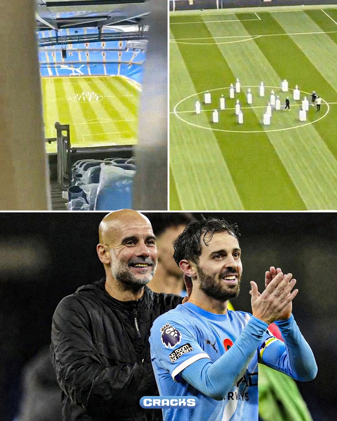 😯 ¿DESPEDIDA… PARA PEP O PARA BERNARDO SILVA?

👀 Se filtraron imágenes desde el Etihad junto a varios trofeos del Manchester City y las redes explotaron al instante

🏆 Muchos aficionados creen que podría tratarse del video de despedida de Pep Guardiola

🤔 Aunque otros aseguran que en realidad sería parte del homenaje final para Bernardo Silva tras nueve años y 18 títulos en el club