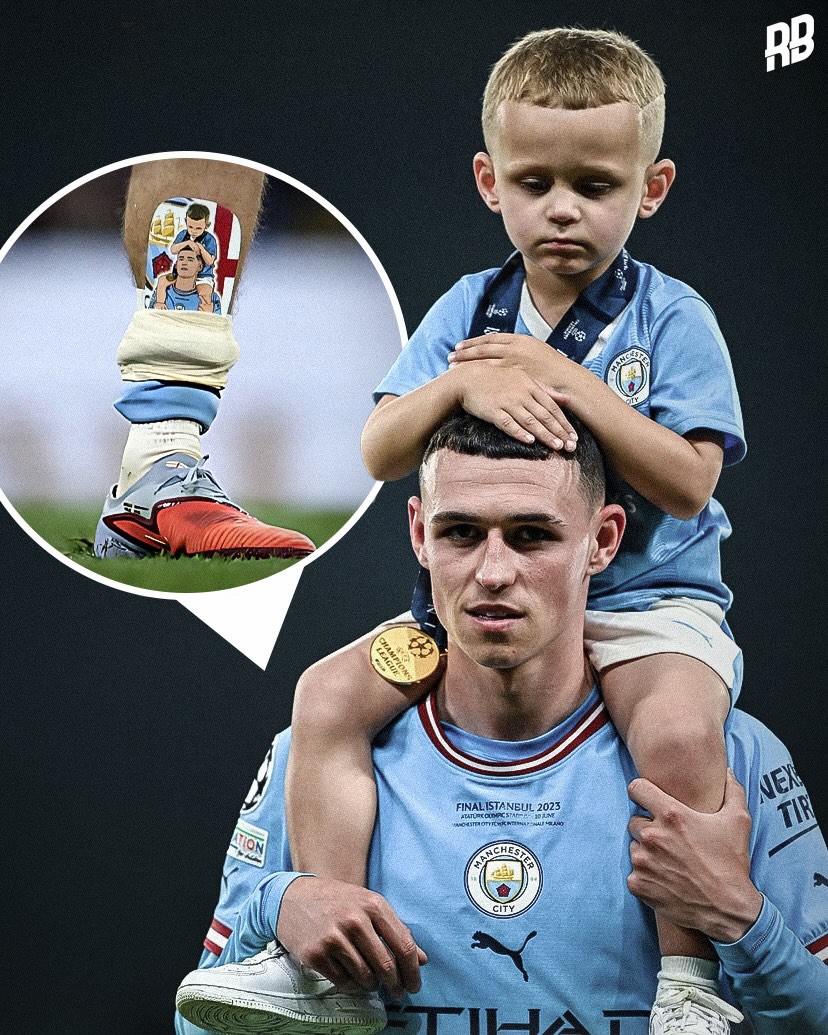 Phil Foden’s shin pads are actually too wholesome… 🙏🏽❤️

Has a photo of himself and his son Ronnie celebrating Man City’s Champions League win back in 2023 printed on them and said before that he takes them everywhere and wants to wear them for the rest of his career.

Made for him by a fan on Instagram and the rest is history… things you love to see. 💫