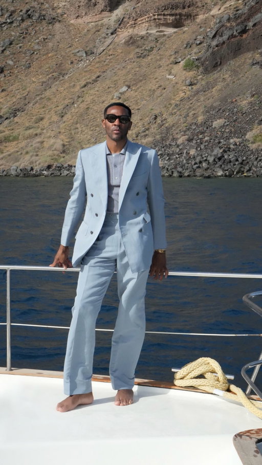 Some men wear suits. Others wear them on yachts in Santorini #suitsupplypartner