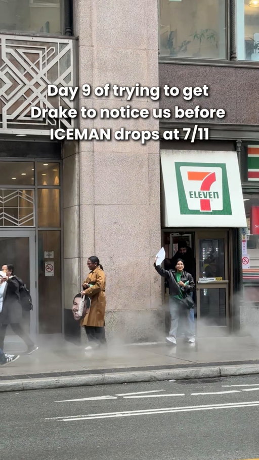 Day 9 of trying to get @champagnepapi to notice us at @7elevencanada before ICEMAN drops TONIGHT🥤❄️

Toronto📍Tag Drake in the comments and let’s get this too him. 

#Toronto #Drake #ICEMAN #711