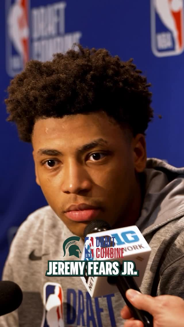 Jeremy Fears Jr. talked NBA Draft and @michiganstatebasketball’s upcoming season with @therealandykatz at the combine 💪
