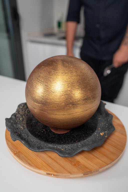 El balón de oro de messi hecho postre