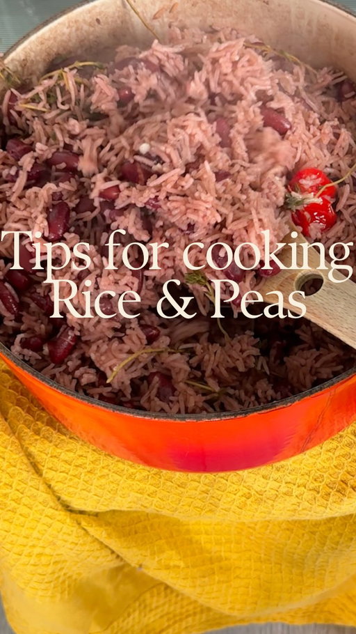 Perfect rice & peas every single time 

I made a massive batch but here’s the ingredients 

600g basmati rice 
400ml coconut milk 
360g dried kidney beans 
Thyme 
1 scotch bonnet 
Salt to taste
Water (around 2L/ enough to boil the kidney beans) 
180 Celsius for 30-40 minutes. Stir half way and you’re good to go! 🌱

Shout out to @negeenaramyoga for the oven shout! Never batch cooking rice in the oven again! 🙂‍↕️🙏🏿