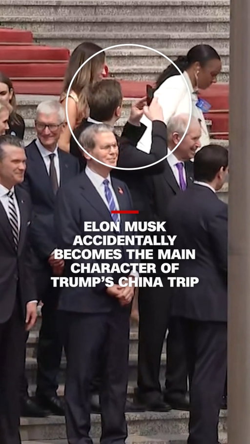 Tech billionaire Elon Musk is giving main character energy in Beijing, prompting several viral moments — including with his own son, Apple's Tim Cook and Xiaomi's Lei Jun.