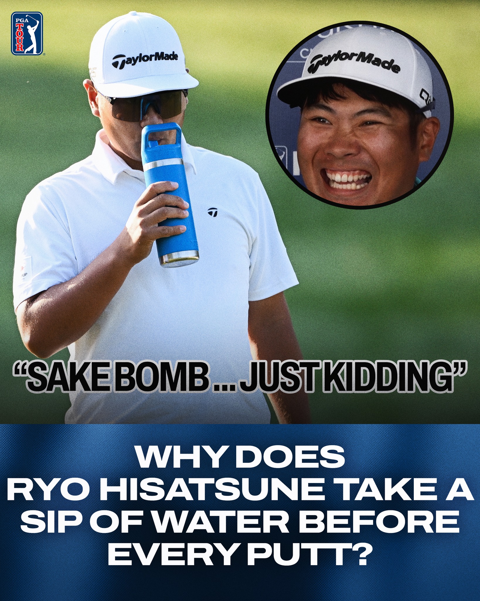PGA Championship co-leader Ryo Hisatsune has a very unique putting routine.

Cheers.