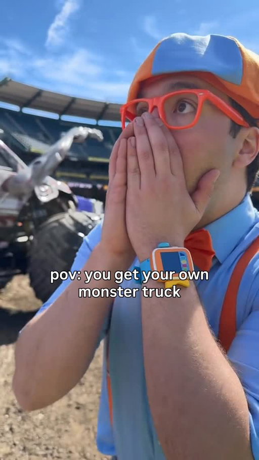 Introducing…the Blippi monster truck! Thanks for making all my dreams come true, @monsterjam